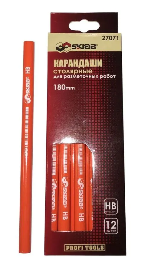 Карандаш столярный набор 12 шт. SKRAB 27071