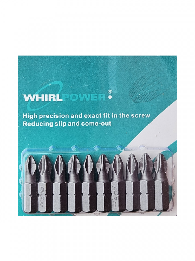 Биты PH2 x 25 набор 10 шт Whirlpower-43662