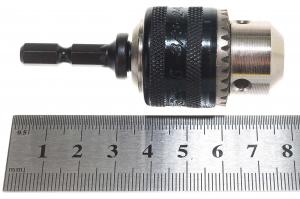 Патрон с ключом для дрели и переходник под шуруповерт 1/4" 0,5-6,5 мм 3/8" 24UNF SKRAB 35499