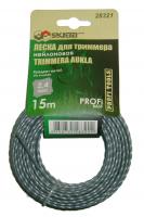 Леска для триммера 2,4 мм x 15 м витая СЕРАЯ ПРОФИ SKRAB 28321