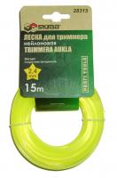 Леска для триммера 2,4 мм x 15 м звезда ЖЕЛТАЯ SKRAB 28315